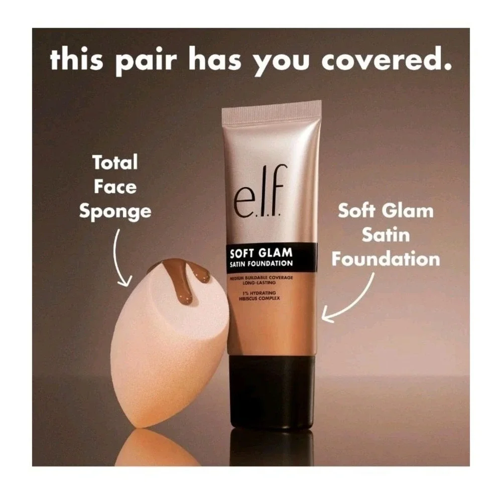 E.L.F. Soft Glam Foundation Medium Coverage Long-Lasting, 44 Tan Cool - 1 fl oz